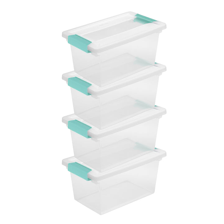 Sterilite 64 Quart Latching Storage Tote Box (6 Pack) + Medium Clip Box (4 Pack)