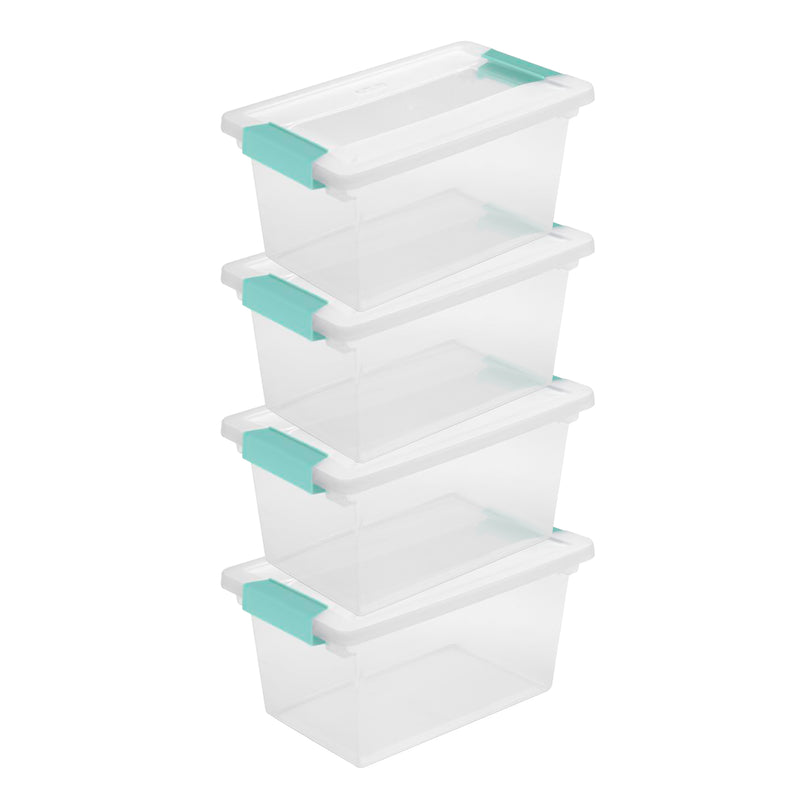 Sterilite 64 Quart Latching Storage Tote Box (6 Pack) + Medium Clip Box (4 Pack) - VMInnovations