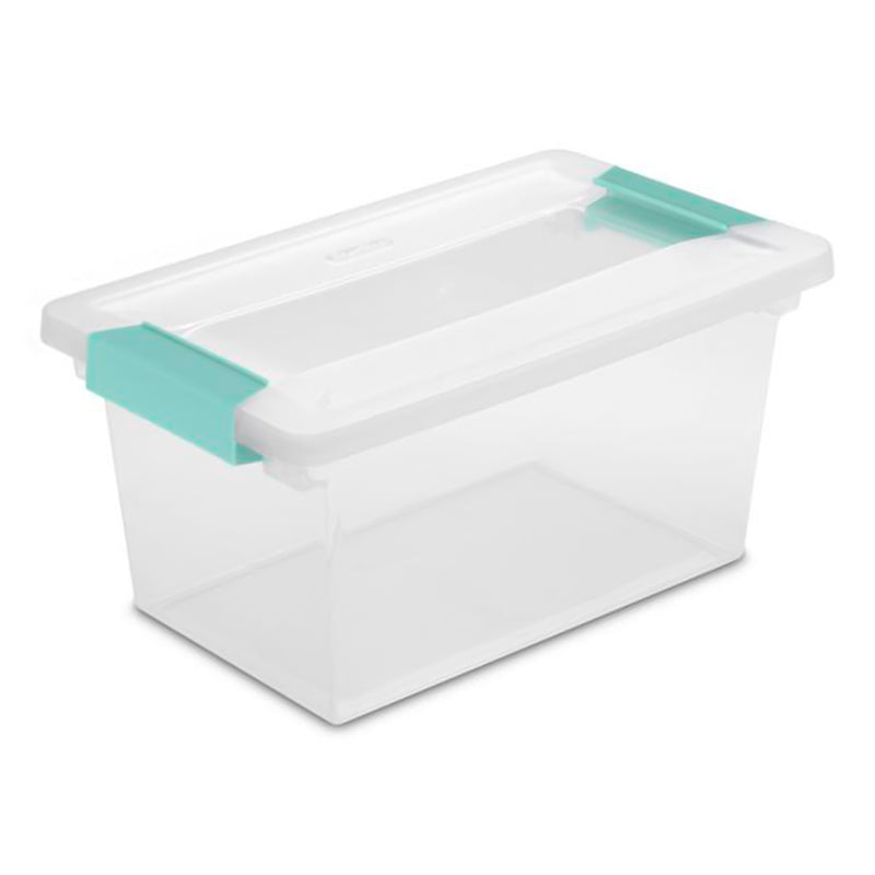 Sterilite 64 Quart Latching Storage Tote Box (6 Pack) + Medium Clip Box (4 Pack) - VMInnovations