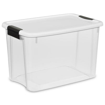 Sterilite 30 Qt 6-Pack & 18 Qt 6-Pack Clear Plastic Stackable Storage Bin w/ Lid - VMInnovations