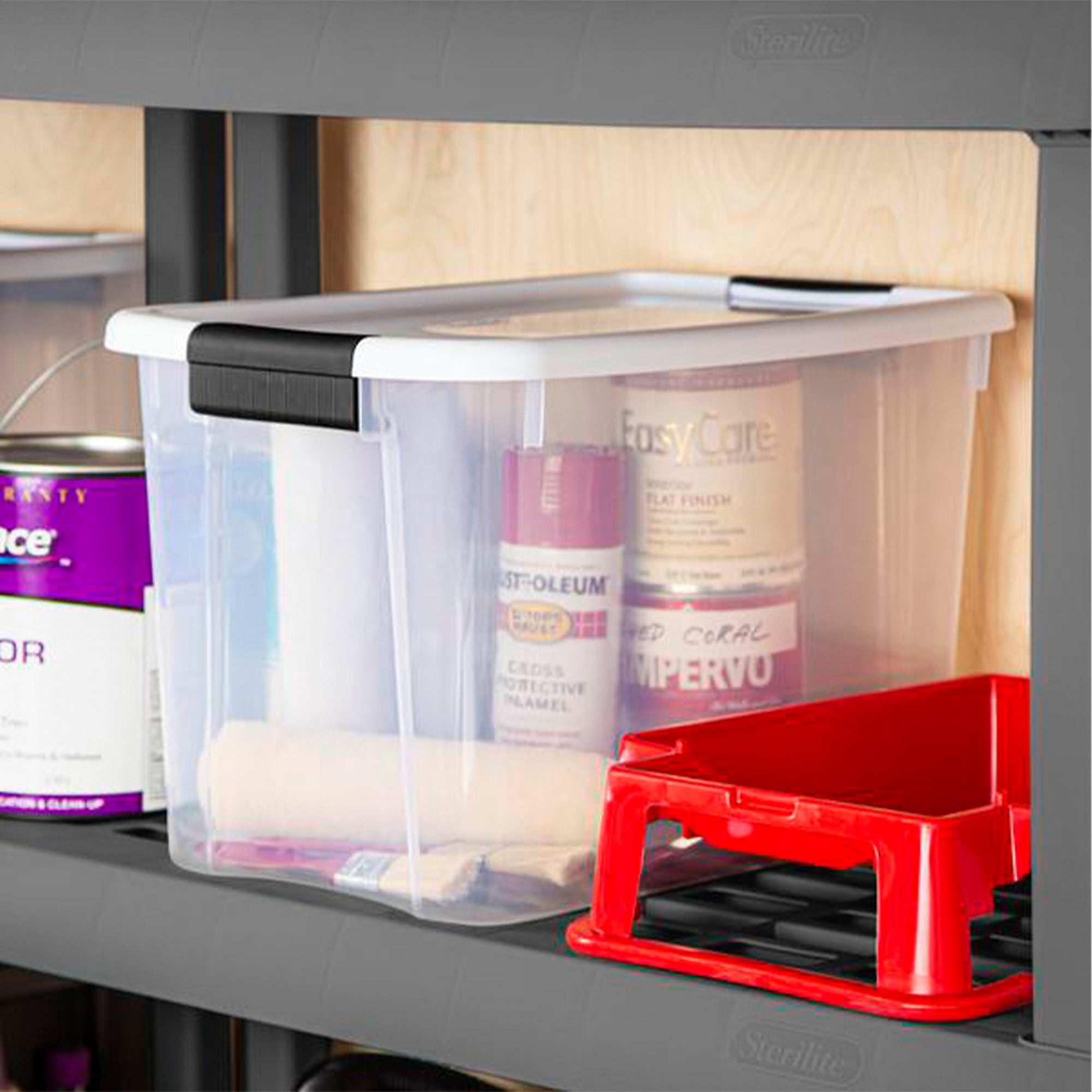 Sterilite 30 Qt 6-Pack & 18 Qt 6-Pack Clear Plastic Stackable Storage Bin w/ Lid - VMInnovations