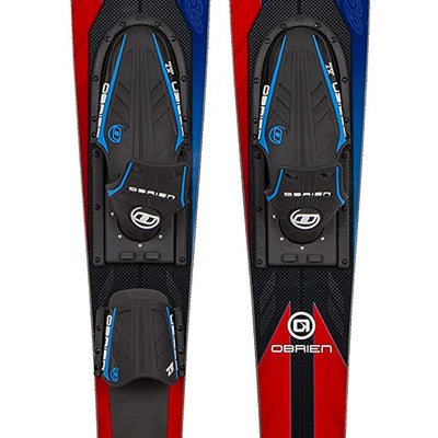 O'Brien Vortex Combo 65.5 In Adult Widebody Water Skis, Men's US 4.5 to 13, Red