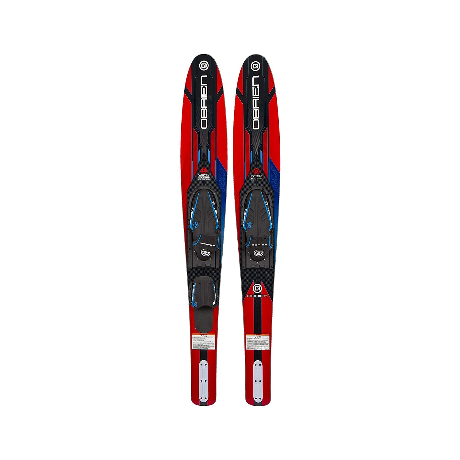 O'Brien Vortex Combo 65.5 In Adult Widebody Water Skis, Men's US 4.5 to 13, Red - VMInnovations