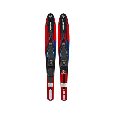 O'Brien Vortex Combo 65.5 In Adult Widebody Water Skis, Men's US 4.5 to 13, Red