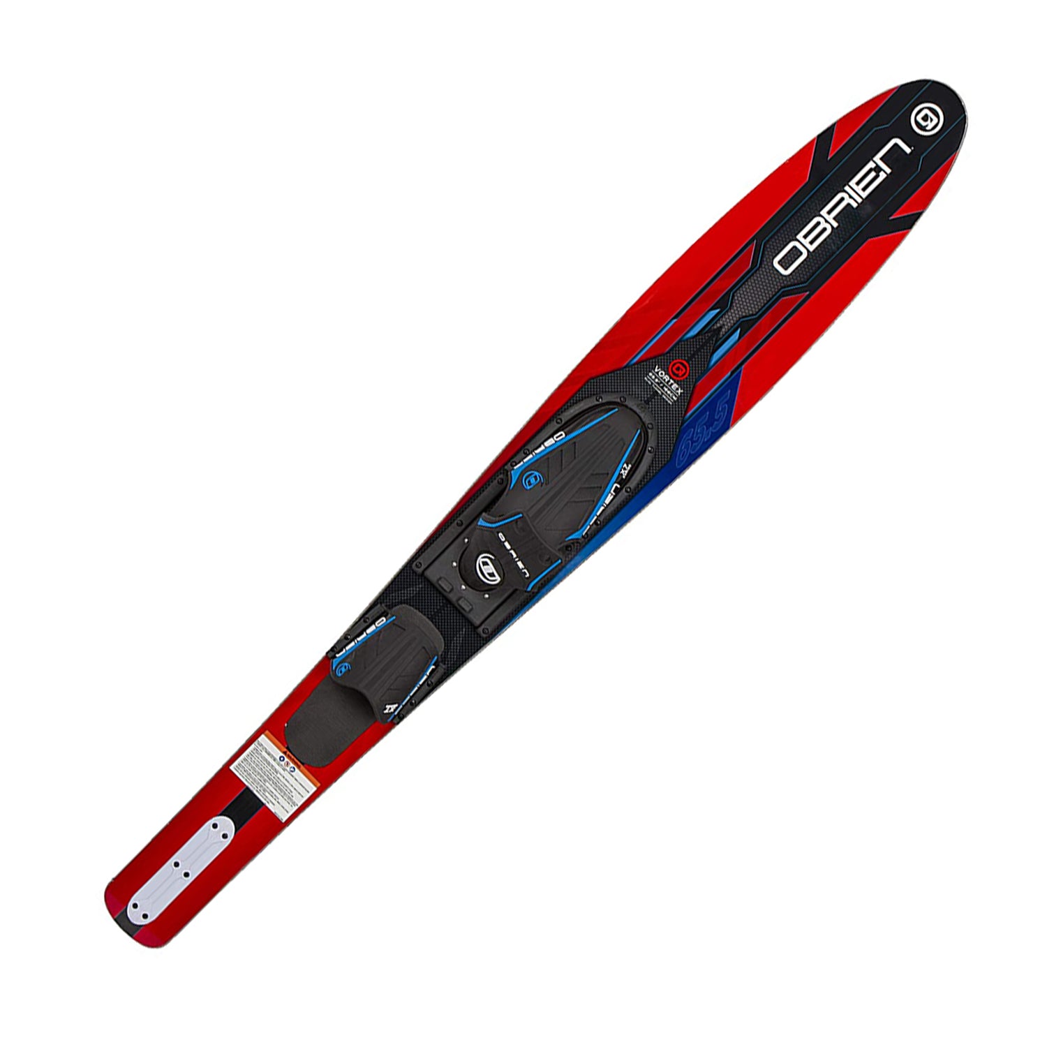 O'Brien Vortex Combo 65.5 In Adult Widebody Water Skis, Men's US 4.5 to 13, Red - VMInnovations