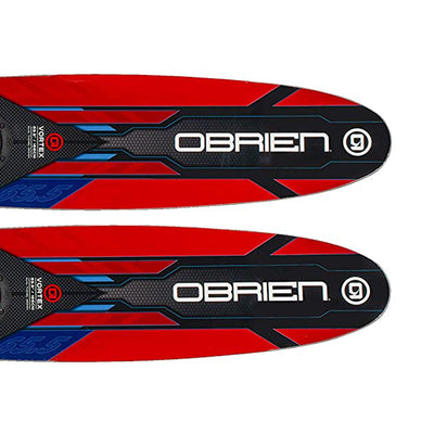 O'Brien Vortex Combo 65.5 In Adult Widebody Water Skis, Men's US 4.5 to 13, Red - VMInnovations