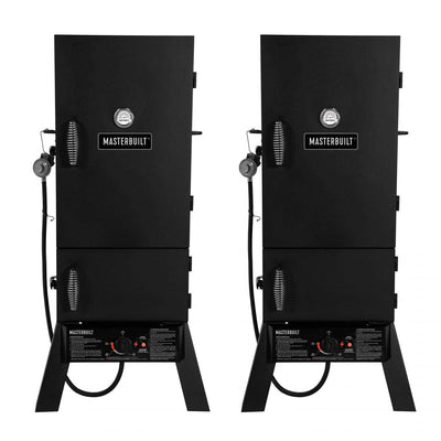 Masterbuilt 30-Inch Outdoor Vertical Propane Gas BBQ Meat Smoker Grill (2 Pack)