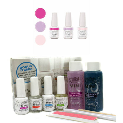 Gelish Complete Basix Starter Kit & Mini Royal Temptations el Nail Polish Set - VMInnovations