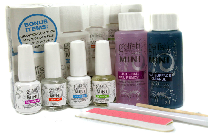 Gelish Complete Basix Starter Kit & Mini Royal Temptations el Nail Polish Set