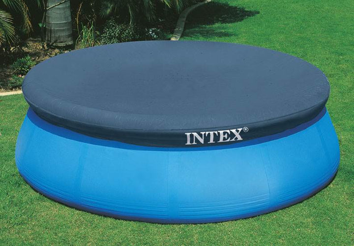 Intex Swimming Pool Maintenance Kit w Vacuum & Pole & 15 Ft Easy Set Pool Cover