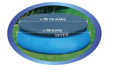 Intex Swimming Pool Maintenance Kit w Vacuum & Pole & 15 Ft Easy Set Pool Cover