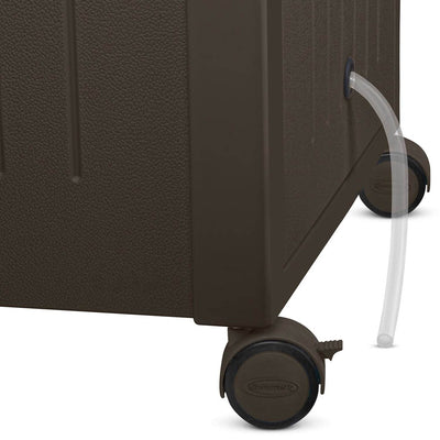 Suncast 77 Qt Resin Wicker Patio Cooler w/ Cabinet & Wire Basket, Java (2 Pack)