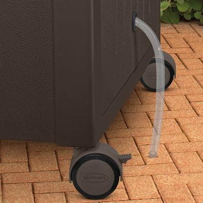 Suncast 77 Qt Resin Wicker Patio Cooler w/ Cabinet & Wire Basket, Java (2 Pack)