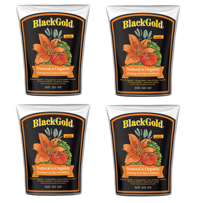 SunGro Black Gold 2 Cu Ft Natural & Organic Potting Soil + Fertilizer (4 Pack)