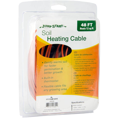 Hydrofarm JSHC48 Jump Start Soil 48' Heating Cable - Built-In Thermostat, 3 Pack