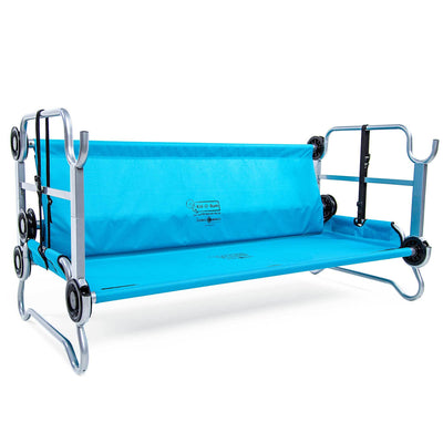 Disc-O-Bed Youth Kid-O-Bunk Benchable Camping Cot with Organizers, Blue (2 Pack) - VMInnovations