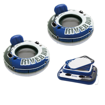 Intex Inflatable Mega Chill II 72 Can Cooler Float and Inflatable Tube (2 Pack) - VMInnovations