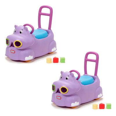 Little Tikes Scoot Around Animals Hippo Toddler Ride On Walker Toy (2 Pack)