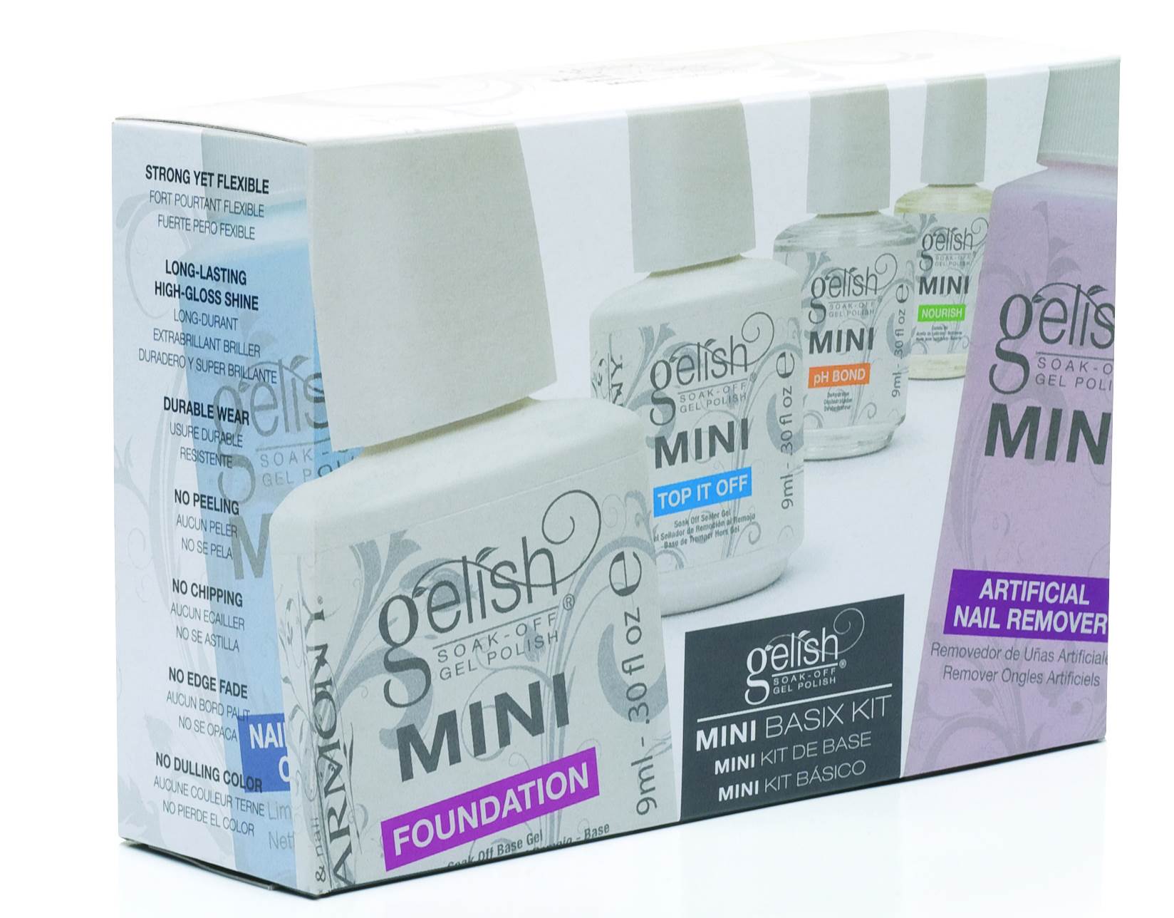 Gelish Complete Basix Gel Nail Polish Starter Kit Package with 6 Pack Polish Set