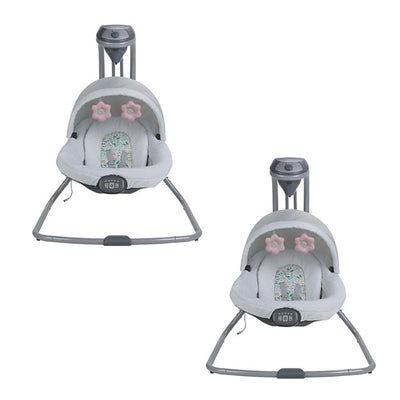 Graco Oasis Infant Baby Soothe Surround 6-Speed Removable Swing Rocker (2 Pack)