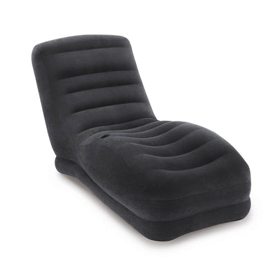 Intex Couch Sectional Sofa w/ Cupholders, Gray + Contoured Mega Lounge Chair