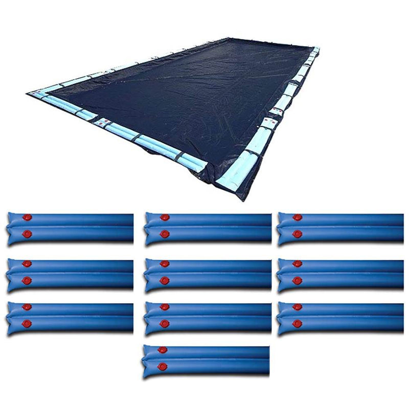 Swimline 25 x 45 Ft Winter In Ground Pool Cover w/ Double Water Tubes (10 Pack)