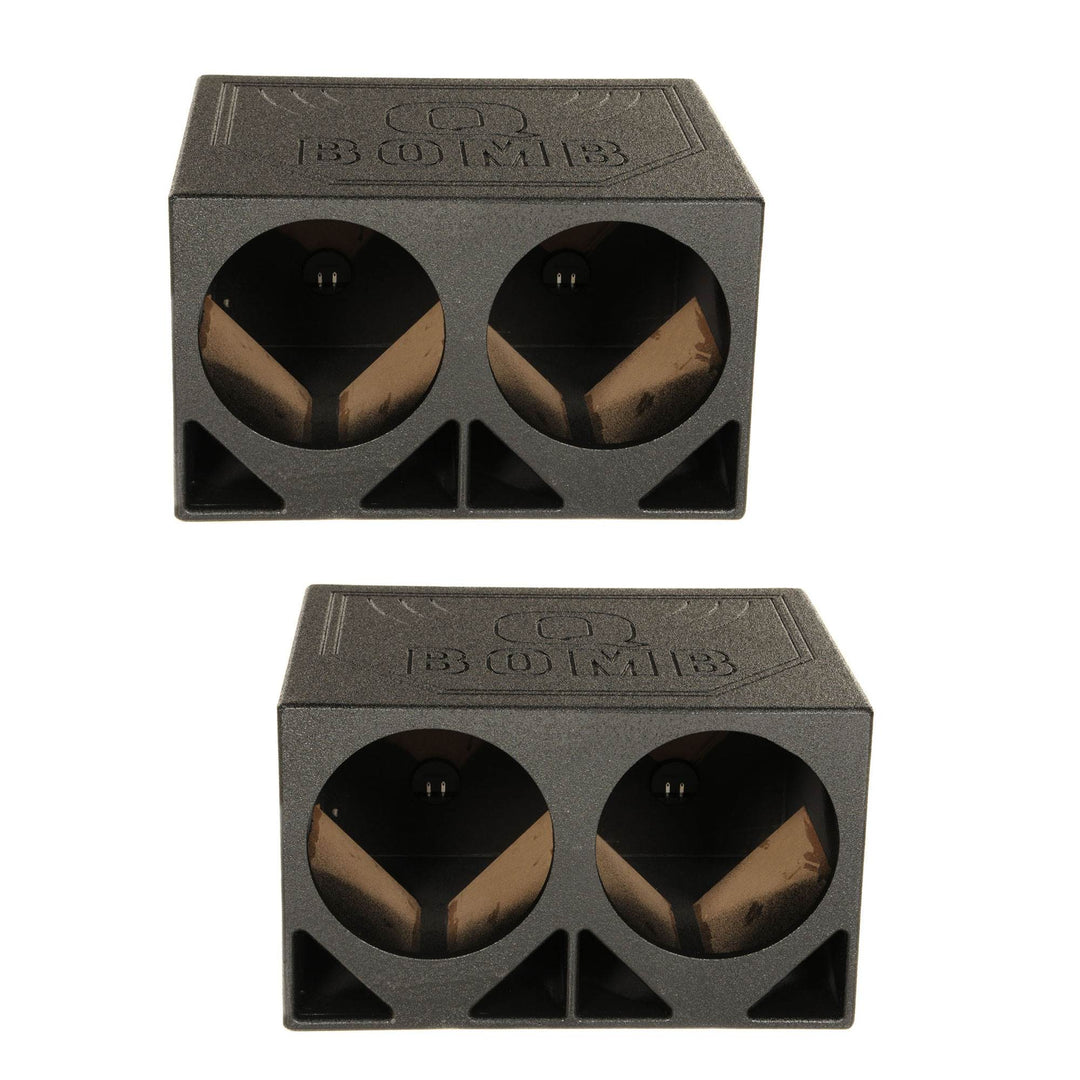 Q Power QBOMB12TB Dual 12-Inch Triangle Ported Subwoofer Box Enclosure (2 Pack)