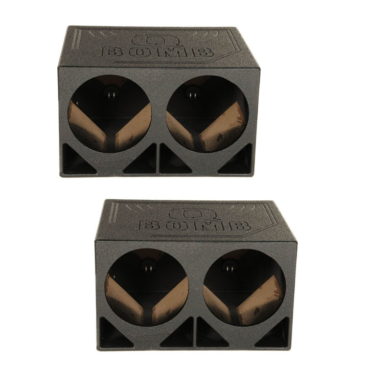 Q Power QBOMB12TB Dual 12-Inch Triangle Ported Subwoofer Box Enclosure (2 Pack)