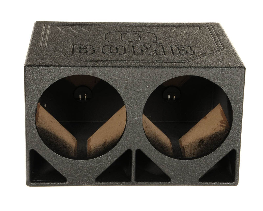 Q Power QBOMB12TB Dual 12-Inch Triangle Ported Subwoofer Box Enclosure (2 Pack)