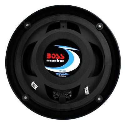 BOSS MR6B 6.5 Inch Dual Cone Black Marine Audio Speakers 180 Watt (8 Speakers) - VMInnovations
