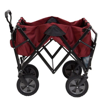 Mac Sports Collapsible Folding Outdoor Garden Utility Wagon Table, Maroon (2 Pk)
