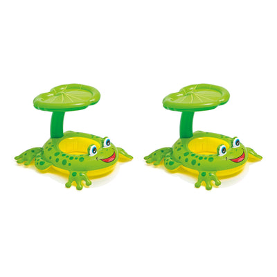 Intex Froggy Friend Shaded Canopy Baby Kiddie Pool Floating Water Raft (2 Pack)