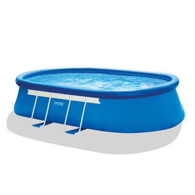 Intex 18ft x 10ft x 42in Oval Frame Pool Set w/ Pump, Maintenance Kit, & Vacuum