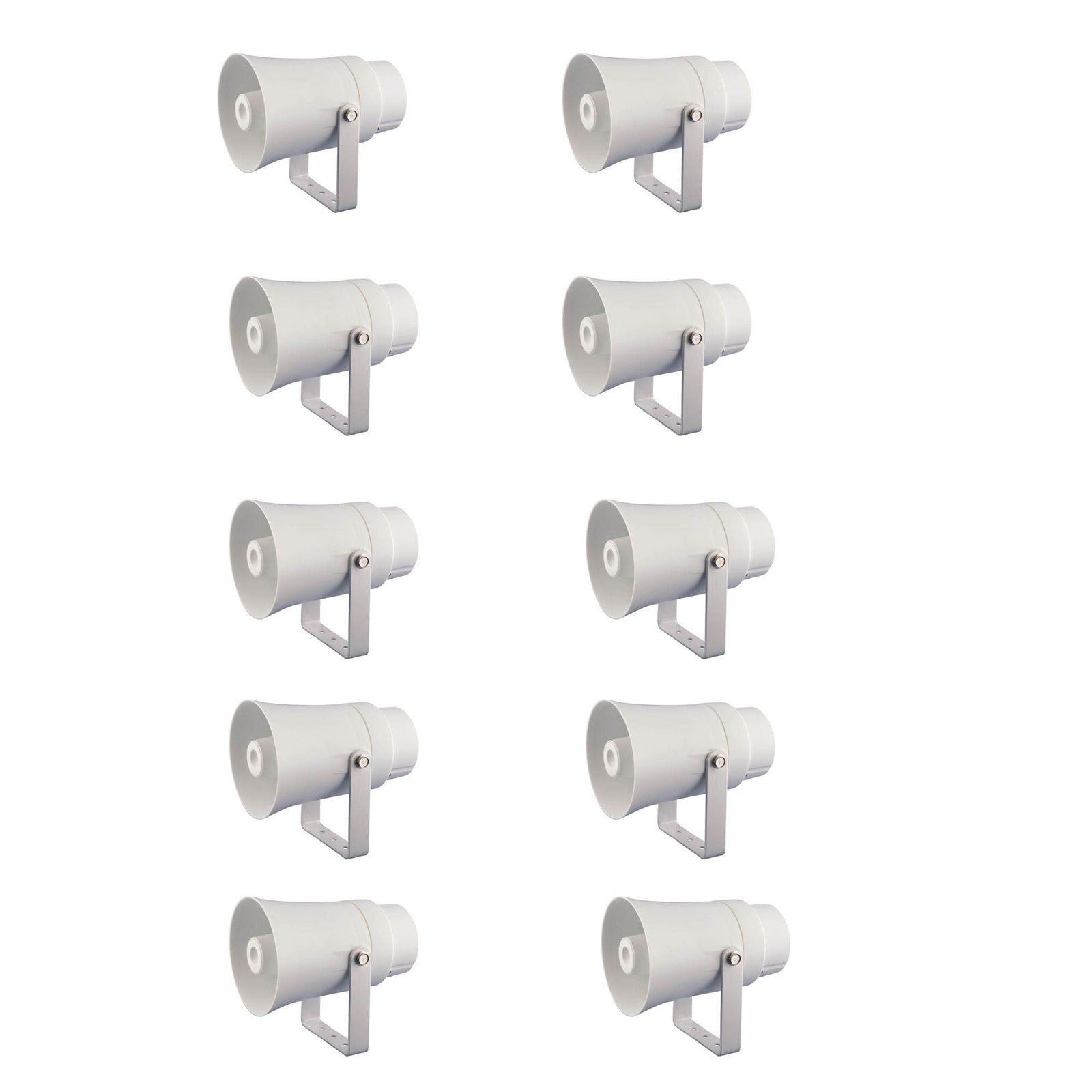Pyle PHSP10TA 5.6" Indoor/Outdoor PA Horn Speaker 70 Volt 8 Ohm, White (10 Pack) - VMInnovations