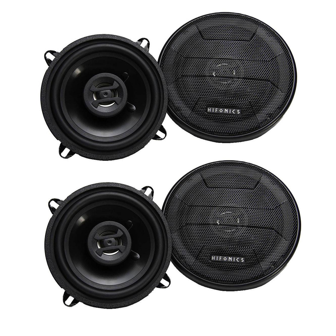 Hifonics Zeus 200 Watt 5.25 Inch 2 Way 4 Ohm Car Audio Coaxial Speakers (2 Pack) - VMInnovations