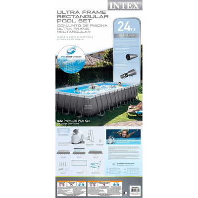 Intex 24' x 12' x 4.3' Ultra Frame Above Ground Swimming Pool & Sand Pump (2 Pk)