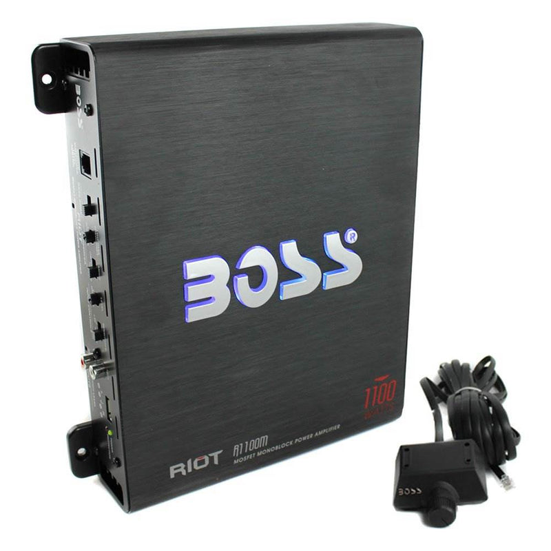 Boss 1100W Amp & 12" 1600W Subwoofer (2 Pack) & 12" Sub Box (2 Pack) & Wire Kits