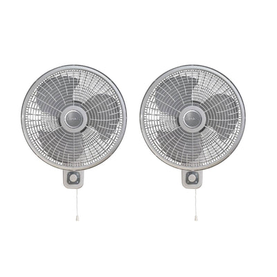 Lasko M16900 16 In. 3 Speed Oscillating Cooling Wall Mount Fan, Gray (2 Pack)