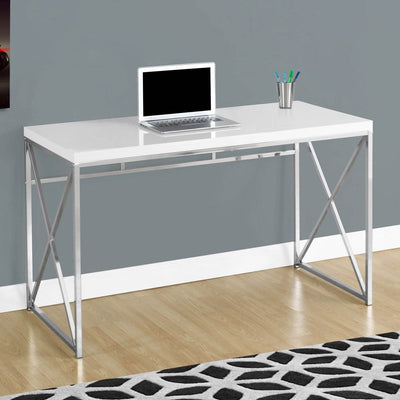 Monarch Specialties 48" Modern Contemporary Office Computer Desk, White (2 Pack)