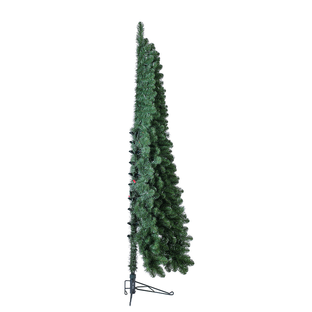 Home Heritage 7ft Pre-Lit LED Artificial Half Christmas Tree with Stand (2 Pack)