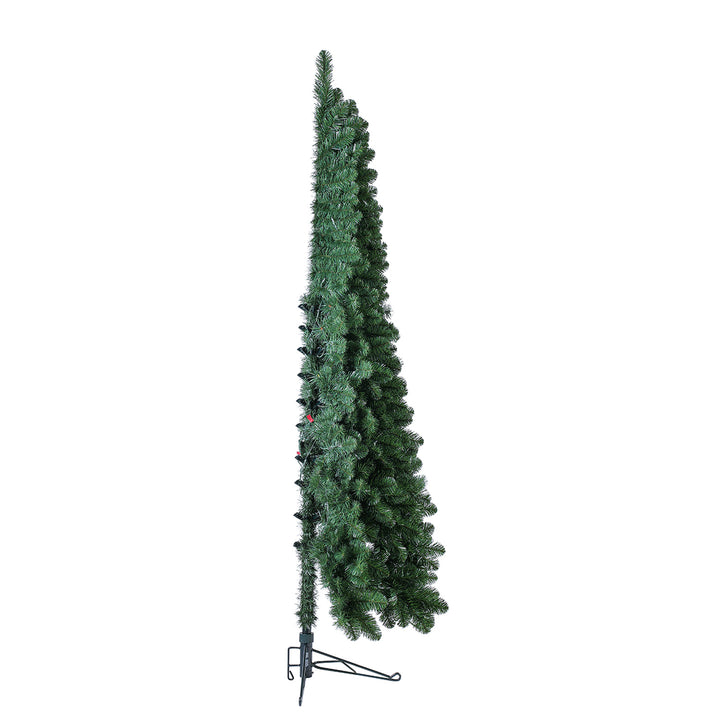Home Heritage 7ft Pre-Lit LED Artificial Half Christmas Tree with Stand (2 Pack)