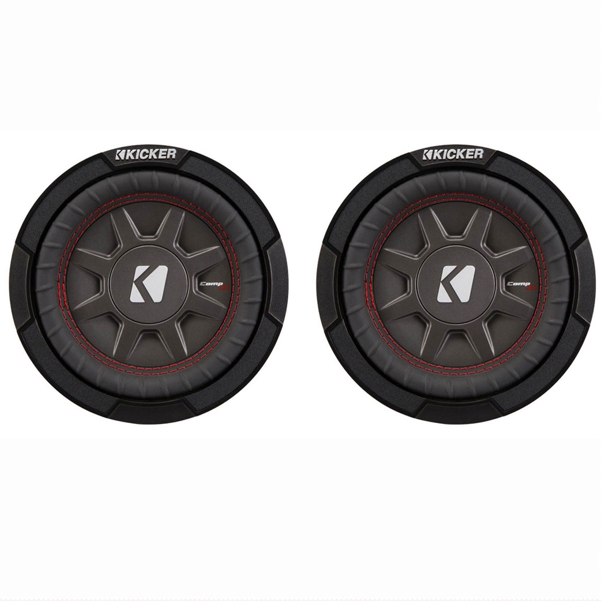 Kicker CompRT Single 12 Inch 1000W Max Dual 2 Ohm Shallow Car Subwoofer (2 Pack)