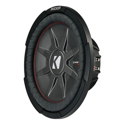 Kicker CompRT Single 12 Inch 1000W Max Dual 2 Ohm Shallow Car Subwoofer (2 Pack)