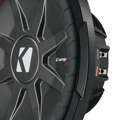 Kicker CompRT Single 12 Inch 1000W Max Dual 2 Ohm Shallow Car Subwoofer (2 Pack)