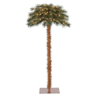 Island Breeze 5 Foot Pre-Lit Artificial Tropical Christmas Palm Tree (2 Pack)