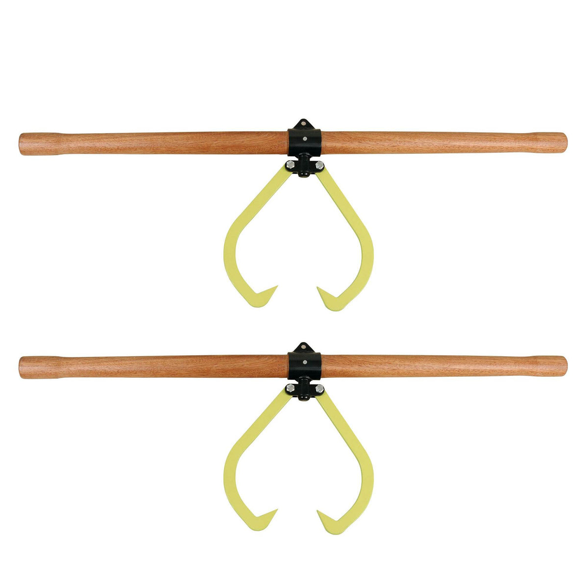 Timber Tuff TMW-12 4' Wood Handle 2 Person Logging Grapple Log Carrier (2 Pack)