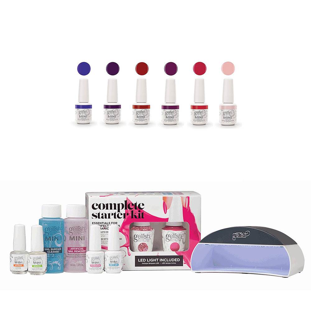 Gelish Complete Starter LED Gel Nail Polish Kit & Fearless and Fun Kung Fu Flair
