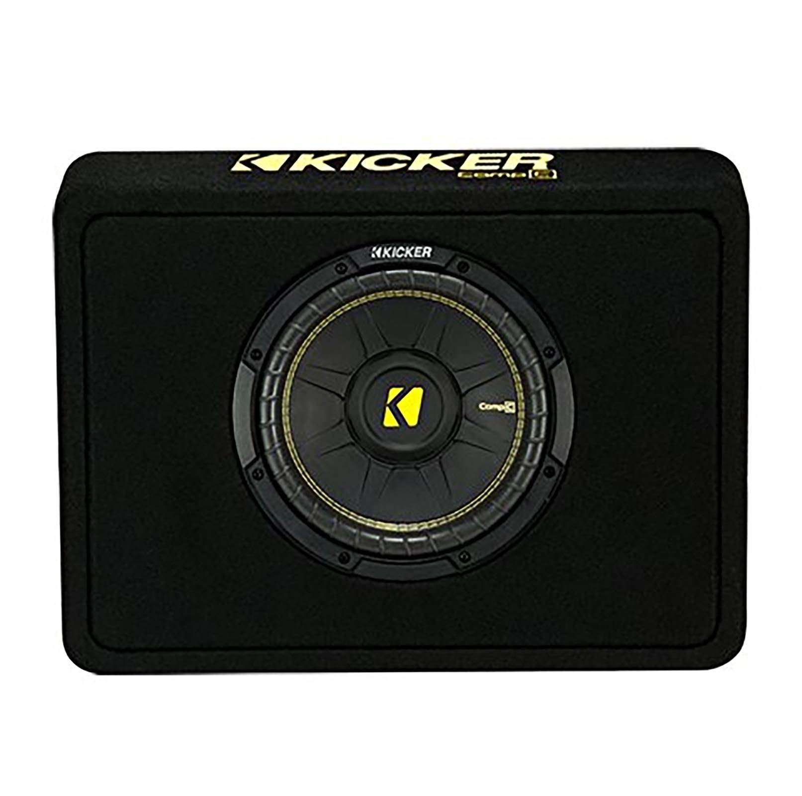 Kicker 10" Vented Subwoofer Enclosure (2 Pack) & 1500W Amp (2 Pack) & Wire Kits