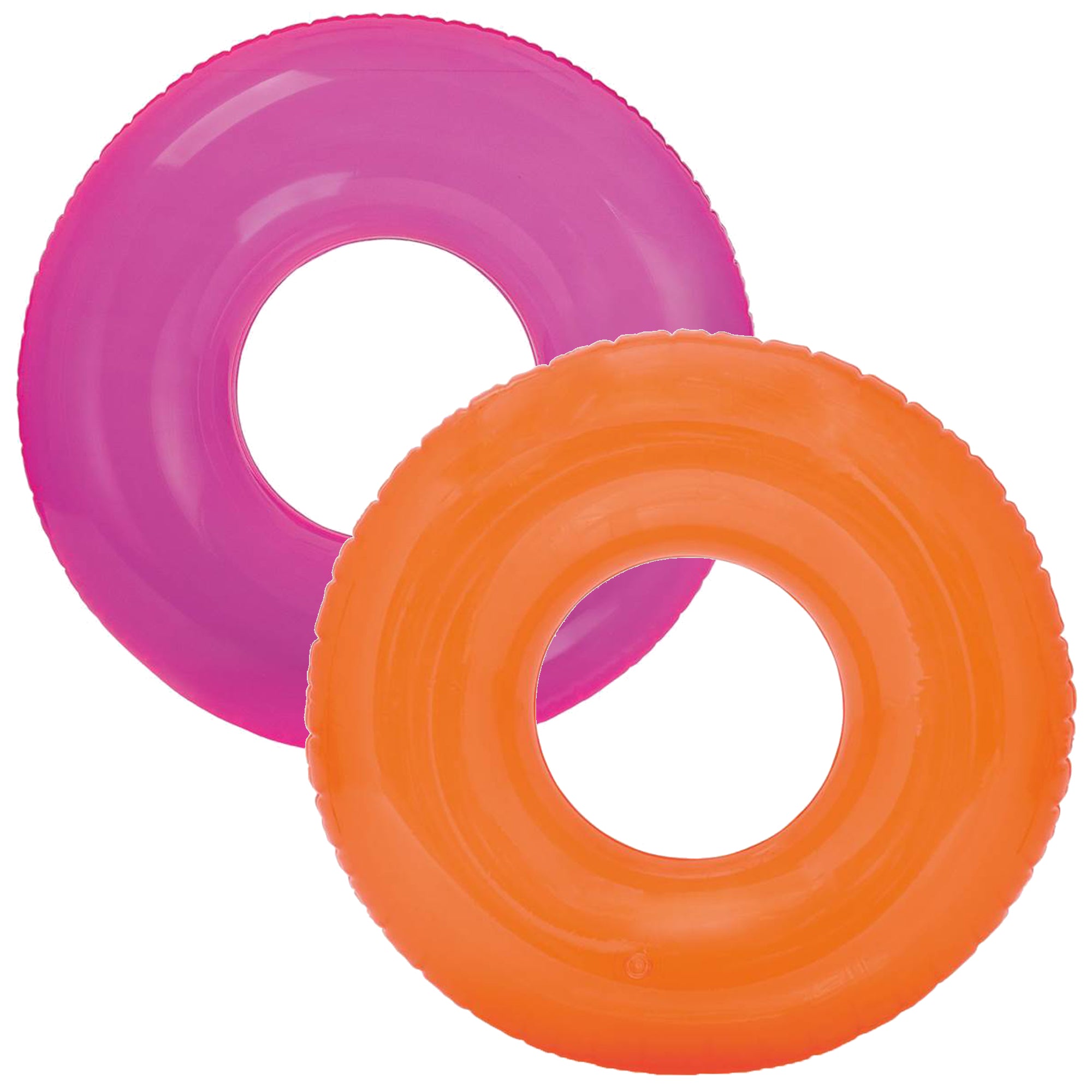 Intex 59260EP Colorful Transparent Inflatable Swimming Pool Tube Raft (2 Pack) - VMInnovations