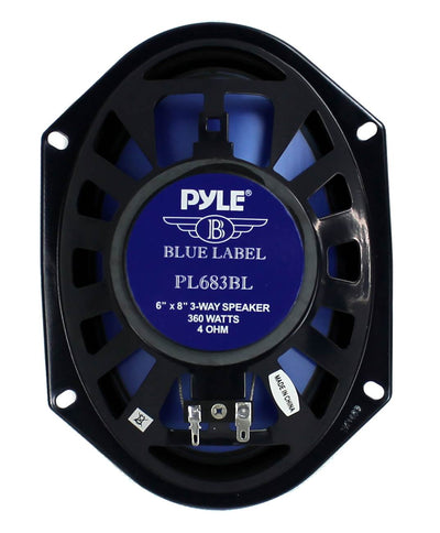 Pyle PL683BL 6 x 8" 360 Watt 3-Way Car Coaxial Audio Speakers Stereo (6 Count)